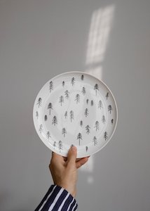 Ceramics: Tall Plate, White