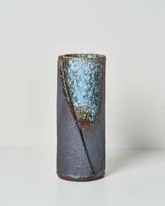 Ceramics: Shigaraki Vase | Blue · Metallic Texture
