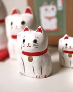 Stackable Fortune Cat Paper-mache Ornament