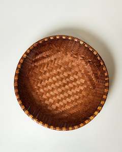 Kitchenwares: Large Smoked Deep Bamboo Colander Basket