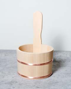 Japanese Hiba Wash Bowl with Handle