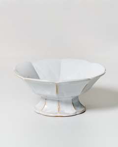 Dining Tableware: Japanese Ceramic Footed Dessert Bowl - Medium