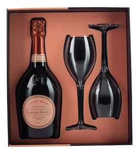 Ideas For Xmas: Laurent Perrier Rose Brut NV + 2 Flutes Gift Box