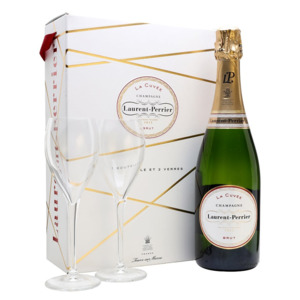 Ideas For Xmas: Laurent Perrier Grand Brut NV 750ml + 2 Flutes Gift Box