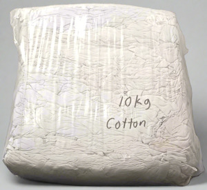 CLEANING: Rags White Tshirt - 10Kg (Compressed)