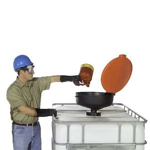 Spill Containment Funnel And Trays: Ultra Funnel - Low Profile, Burp Free With Hinged Lid (For IBCs)