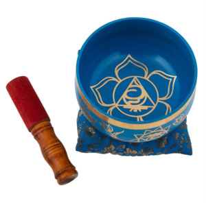 Special Offers For Valentines Day: SINGING BOWL - Brass Third Eye Chakra (Indigo) 6cm x 12cm