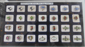 Antique Vintage Womans Boho Silver Rings