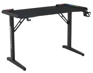 Computer Desk: AuroraGlow Gaming Station LED Gaming Desk with RGB Lights