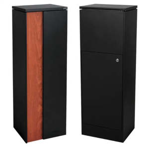 Large Outdoor Parcel Letterbox – Black Wood Grain Finish, Secure Mail & Package Box