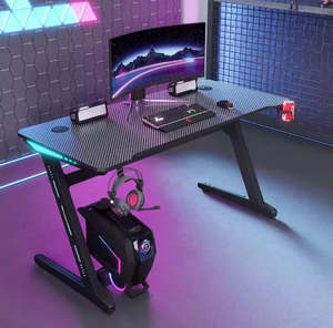Ergonomic Z-Shaped Gaming Desk – Sleek, Functional, and Stylish
