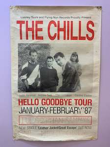 Flying Nun Gig Posters: CHILLS THE - HELLO GOODBYE TOUR 1987 ORIGINAL GIG POSTER