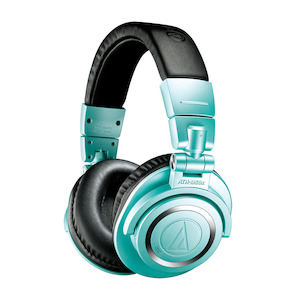 Headphones: AUDIO TECHNICA-ATHM50XBT LTD ED ICE BLUE HEADPHONES *NEW*