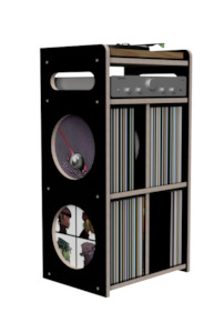 Record Storage Hifi Furniture: VALHALLA-STACK 500 BLACK RECORD STAND *NEW*