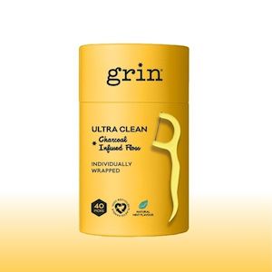 Oral Care: Grin Charcoal Infused Dental Floss Picks 40pk