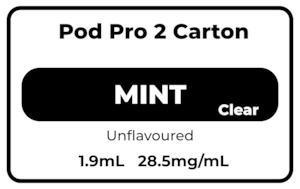 Vape Pod: Pod Pro 2 CARTON Mint(Clear) 28.5mg/mL
