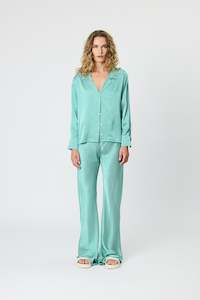 MARLOWE LS SHIRT - EMERALD HOUNDSTOOTH