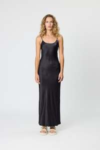 Silk: WILLOW SLIP DRESS - BLACK