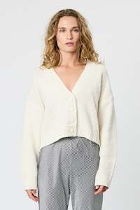 Lucky Last: MILLY KNIT CARDI - BONE