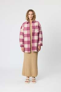 GRETA JACKET - PLUM CHECK