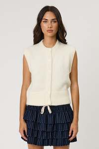 Knitwear: CARR VEST - BONE