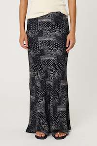RIVER MAXI SKIRT - BLACK BANDANA