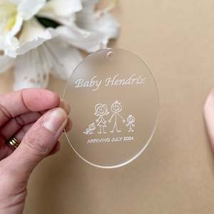 Pregnancy Announcement Ornament (Frosted)