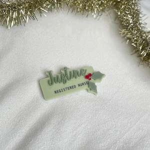 New: 3D Acrylic Name Badge | Mistletoe