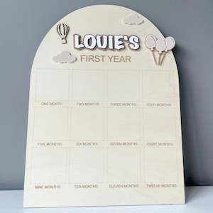 Birthday Boards: Neutral Balloon Theme | Photo Birthday Board