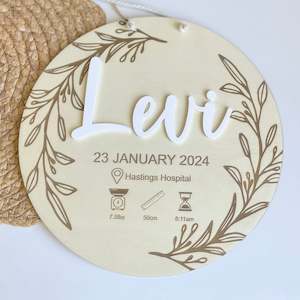 Birth Details Round Plaque