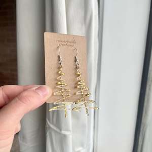 Jewellery: Christmas Tree Squiggle Earrings