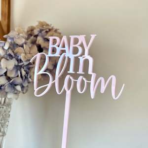 Cake Toppers: Baby In Bloom Cake Topper | Single Layer