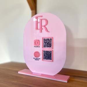 Business: QR Code Sign | Oval | Single Panel