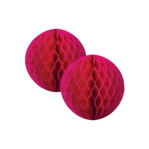 Magenta Pink Honeycomb Balls 15cm (2 pack)