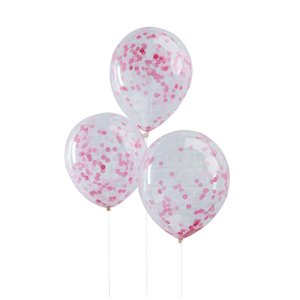 Pink Confetti Balloons (5 pack)