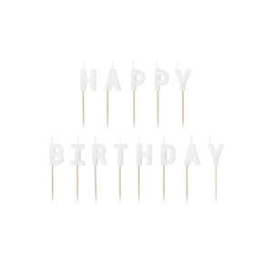White Happy Birthday Candles