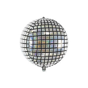 Silver Holographic Disco Ball Balloon