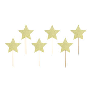 Milestones: Gold Star Cupcake Toppers (6 pack)