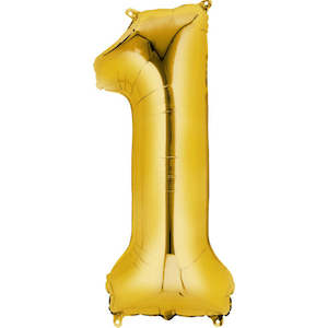 Gold Giant Number Balloon