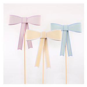 Pastel Bow Cake Toppers (3 pack)