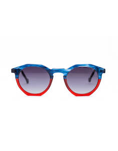 Bundles: AGE Eyewear Cage Blue To Red Sunglasses