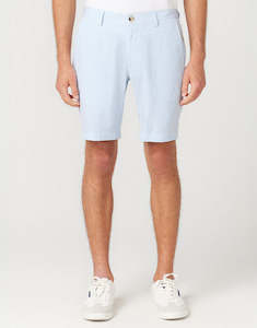 Shorts: Ben Sherman Seersucker Pale Blue Stripe Shorts