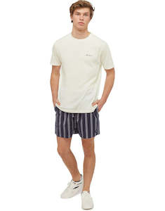 Shorts: Ben Sherman Stripe Marine Elastic Shorts