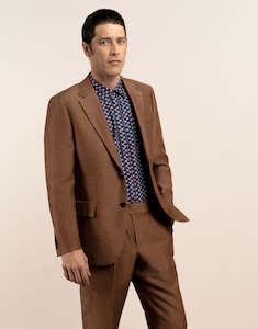 Race Ready: Hawker Tobacco Linen Blend Blazer