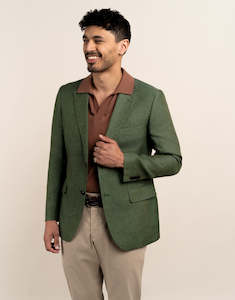 Race Ready: Hawker Forest Green Linen Blazer