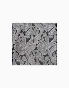Black & White Paisley Pocket Square