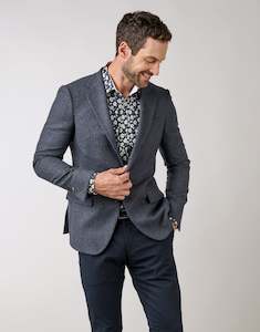 Recycled Wool Collection: Hawker Blue Micro-design Blazer