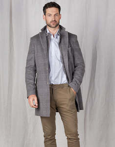 Recycled Wool Collection: Compton Brown Check Overcoat