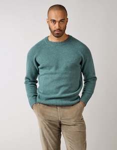 Mens Merino Knitwear Ppc: Kaiapoi Seafoam Green Shetland Sweater