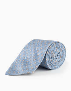 3 Items Save 70: Chambray Blue & Grey Diamond Silk Tie